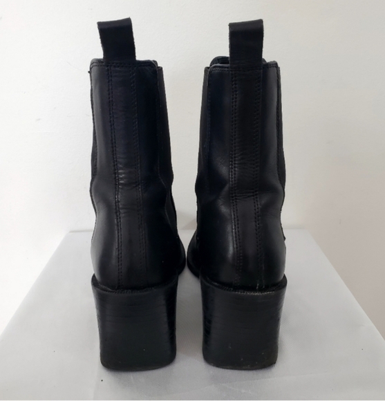 Zara Geometric Heel Pointed Ankle Boot Black - Picture 10 of 15